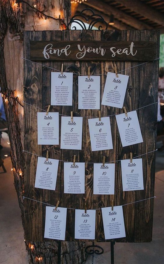 rustic seating plan