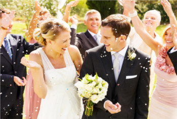 Wedding couple who have just got married